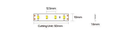 LED strip COLORS 80-2835-48V-IP20 6.4W 625Lm 3000K 5м (D880-48V-10mm-WW) photo