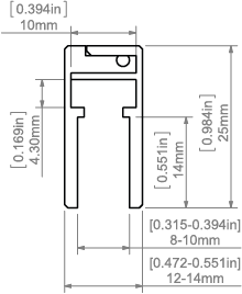 LED-профіль KLUS KRAV-810 для торцевого підсвічування скла, 3 метри A18016AZM