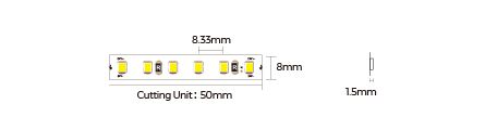 LED strip COLORS 120-2835-24V-IP20 9.6W 1040Lm 4000K 5m (DJ120-24V-8mm-NW) photo
