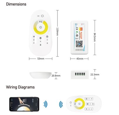 Димер CCT PROLUM Wi-Fi; TUYA; TOUCH; 18A; Series: HomeLink фото