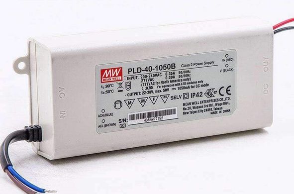 Power supply Mean Well 39.9W DC22-38V IP42 (PLD-40-1050B) photo