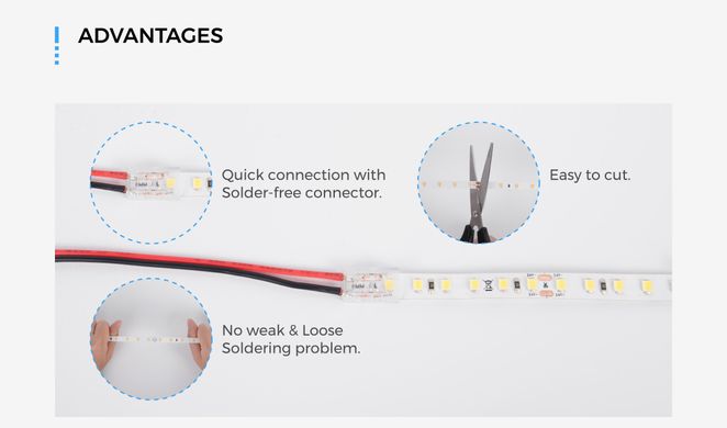 LED tape COLORS 120-2835-24V-IP20 8.8W 1000Lm 6500K 50m (DJ120-24V-8mm-W_DP50) photo