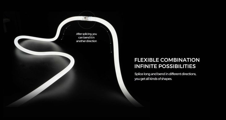 Flexible neon COLORS 24V-IP65 14.4W 950Lm 3000K 5m (NNR25P-WW).