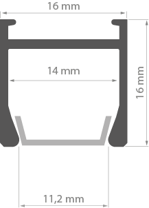 LED-профиль KLUS PDS-H, 1 метр A09204