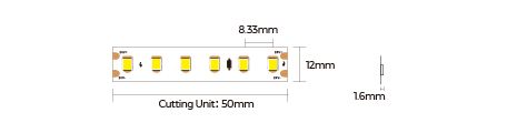 LED стрічка COLORS 120-2835-24V-IP20 8.7W 3000K 20м (DS8120-24V-12mm-WW) фото