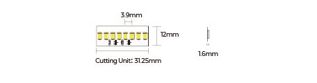LED strip COLORS 256-2835-24V-IP20 39W 4800Lm 4000K 5m (DS8256-24V-12mm-NW) photo