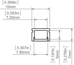 LED-профіль вузький KLUS PIKO, 3 метри (KLUS_A08288A_3)
