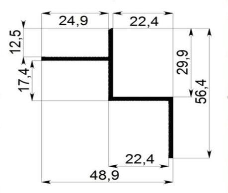 Shadow seam profile for the ceiling 20x30x3000 (LPT20)