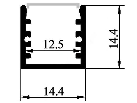 LED-профиль алюминиевый, 2 метра (ЛП14)