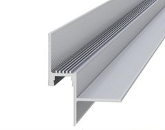Shadow seam profile with LED for the ceiling, with diffuser 14x20x3000 (LPT14)