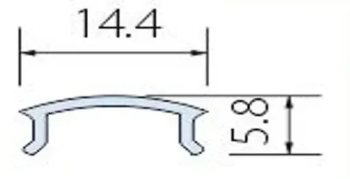 Профіль тіньового шва з LED для стелі, з розсіювачем 14х20, 3 метри (LPT14)