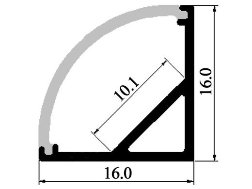 Corner LED profile, 2 meters (LPU16_2)