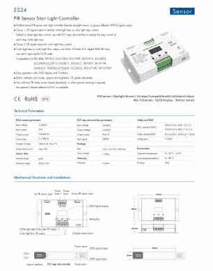 LED controller with PIR sensor DEYA 5-24VDC, 1A*24CH (ES24) photo