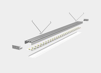 LED-профіль ALUMLED врізний LT2610 з розсіювачем, 2 метра