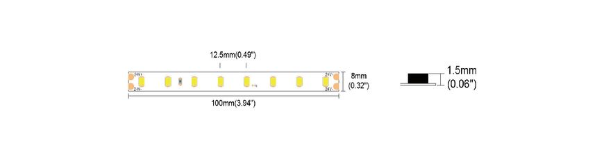 LED strip COLORS 80-2835-24V-IP20 7.2W 1035Lm 3000K 5m (DR880-24V-8mm-WW) photo