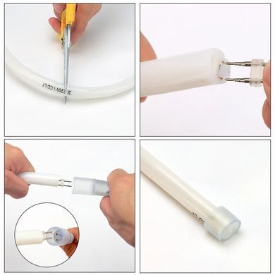 Neon LED PROLUM okrągły D13 IP68 220V seria "RN" ciepła biel PRO