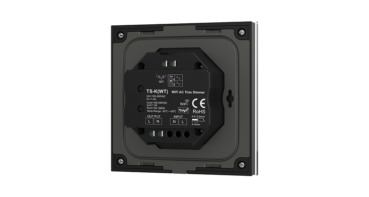 DEYA WiFi Triac LED dimmer panel for 1 zone (TS-K(WT)(black))