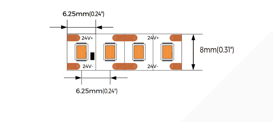 COLORS LED strip 160-2835-24V-IP20 14.4W 1960Lm 5000K 5 m (CR8160-24V-8mm-DW) photo