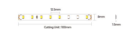 LED лента COLORS 80-2835-24V-IP33 6.6W 828Lm 3000K 5м (D880-24V-8mm-WW) фото