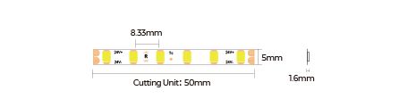 LED strip COLORS 120-2835-24V-IP20 9.6W 800Lm 4000K 5m (D8120-24V-5mm) photo