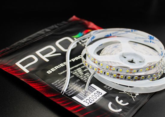 Светодиодная LED лента PROLUM™ 12V; 2835\120; IP20; Series "PRO", Холодний-білий (9000-10000К) фото