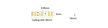 LED strip COLORS 120-2835-12V-IP20 9.6W 770Lm 6000K 5m (D8120-12V-5mm) photo