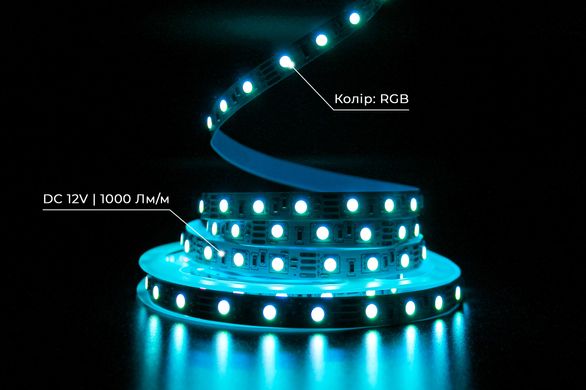Светодиодная LED лента PROLUM™ 12V; 5050\60; IP20; Series "S", RGB фото