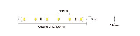 LED strip COLORS 60-2835-24V-IP20 4,8W 480Lm 3000K 5m (DJ60-24V-8mm-WW) photo