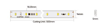 LED лента COLORS 52-2835-230V-IP65 5.3W 450Lm 2850K 50м (H852-230V-12mm-WW) фото