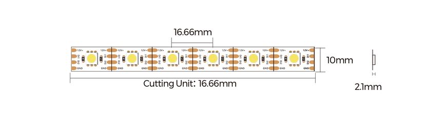 LED strip Smart SPI COLORS 60-5050-12V-IP20 3000K 8.4W 5m (DS560-12V-10mm-WW) photo