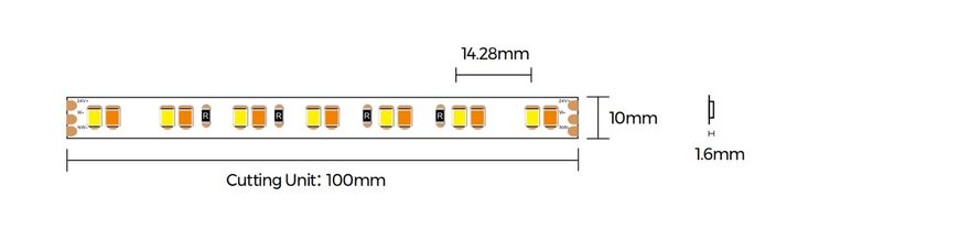 LED strip COLORS 140-2835-24V-IP33 19.2W 1710Lm 2700/6000K 5m (D8140SWW-24V-10mm) photo