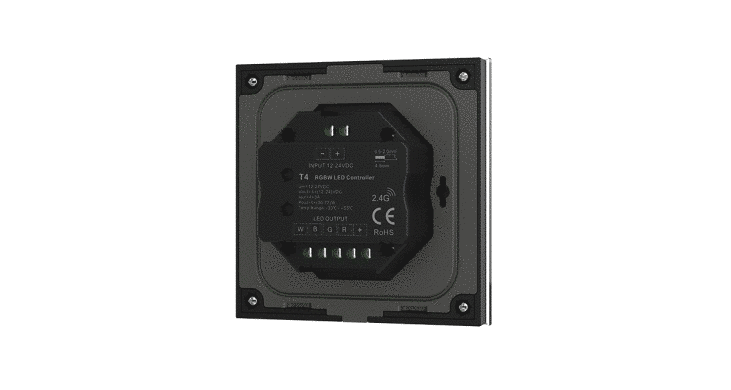 Сенсорна панель RGBW 4CH*3A 12-24VDC CV з контролером DEYA (T4(Black)) фото