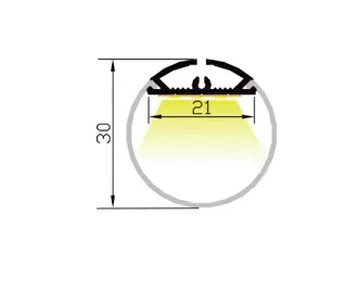 LED-профіль MLG підвісний LO3030 з розсіювачем, 2 метра