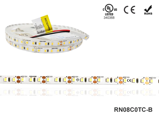LED стрічка RISHANG 120-2835-24V-IP20 8,6W 818Lm 6500K 5м (RN08C0TC-B-W) фото