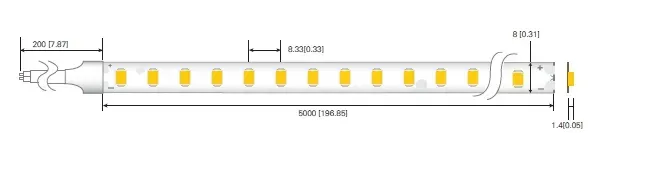 Світлодіодна стрічка RISHANG 120-2835-12V-IP33 9,6W 785Lm 6000K 50м (RD08C0TA-B-W_50) фото