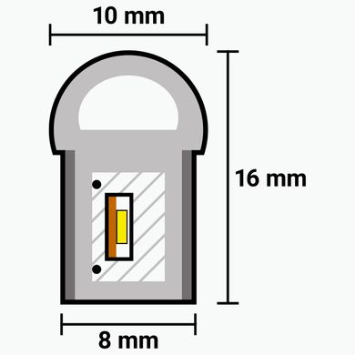 Світлодіодний неон PROLUM™ 8x16, IP68, 12V, Series "LF", Білий, PRO