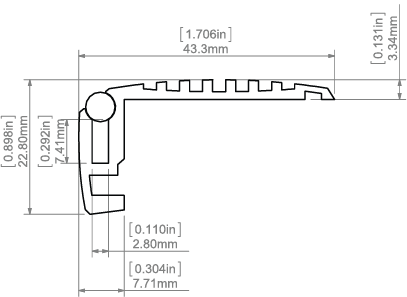 LED-профиль KLUS STEKO, анодированный с антискользящими лентами 2 метр A18018