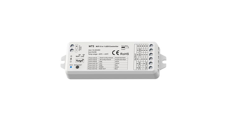 LED-контролер DEYA 12-24VDC, 3A*5CH(WT5) фото