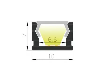 LED-профіль LP1007 з розсіювачем, 2 метра