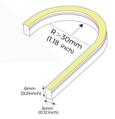 Гнучкий неон COLORS 24V IP54 7,2W 235Lm 3000K 5м (NMS0306-WW)