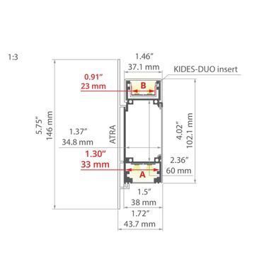 KLUS KIDES-DUO profile, anodized silver, 2m