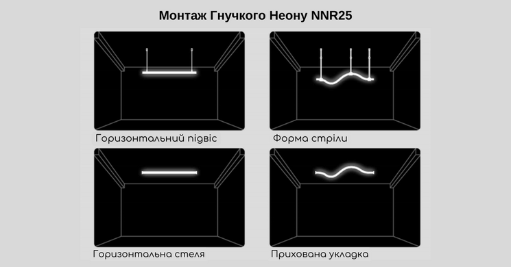 Гнучкий неон COLORS 24V IP65 14,4W 950Lm 3000K 5м (NNR25-WW)