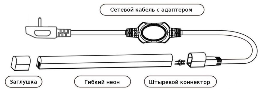 Світлодіодний неон PROLUM™ 8x16, IP68, 220V, Series "GL", Рожевий, PRO