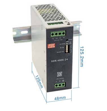 Блок живлення Mean Well на DIN-рейку 480W DC24V 20A (XDR-480E-24) фото