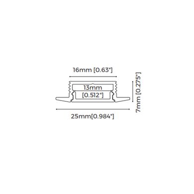 Recessed LED profile, 2.5 meters (BE2507)