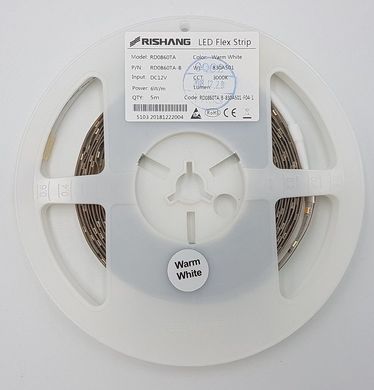 LED лента RISHANG 60-2835-12V-IP20 4.8W 550Lm 4000K 50м (RD0860TA-B-NW_50) фото