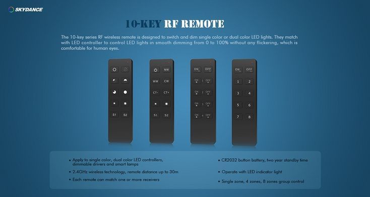 Пульт LED димера DEYA на 8 зон (RU8)