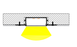 LED-профіль MLG під шпаклівку LD9820 з розсіювачем, 2 метра