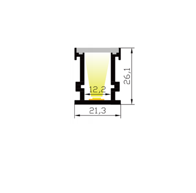 LED-profile ALUMLED floor LP26211 with diffuser, 2 meters