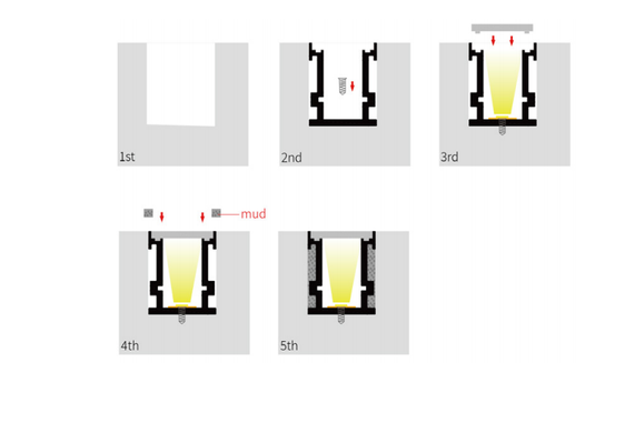 LED-profile ALUMLED floor LP26211 with diffuser, 2 meters